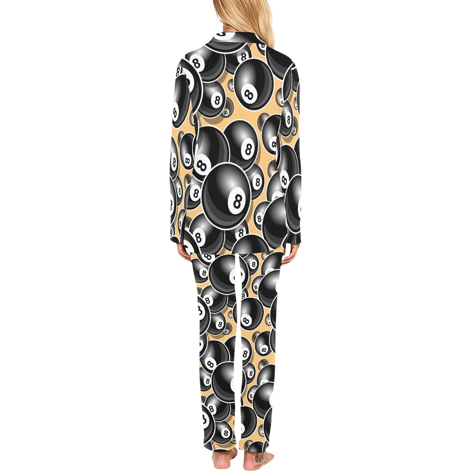 Billiard Ball Pattern Print Design 04 Women's Long Pajama Set
