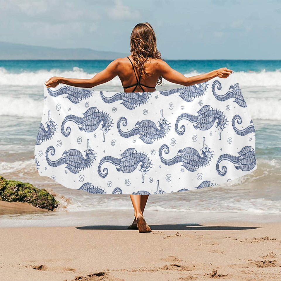Seahorse pattern background Beach Towel