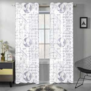 Math Pattern Print Design 03 Gauze Curtain