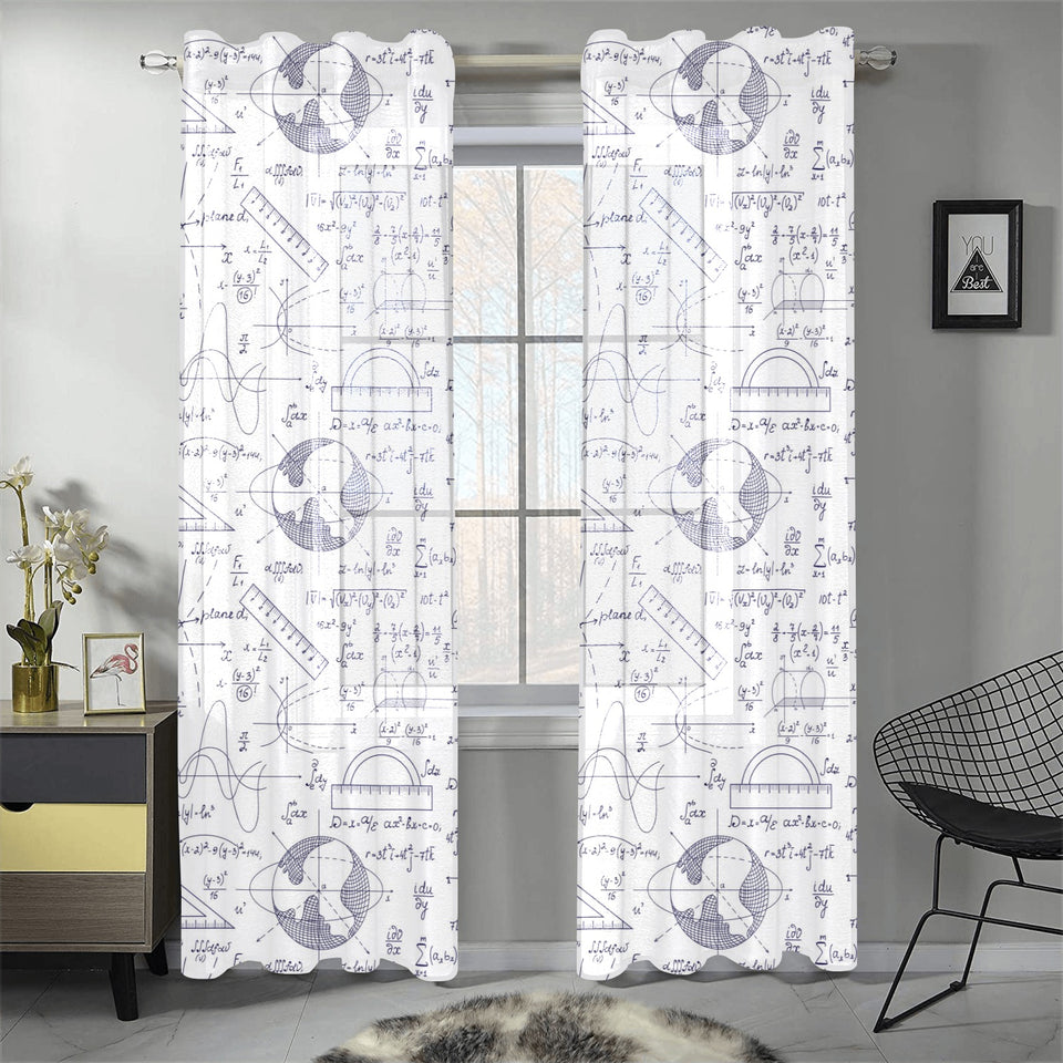 Math Pattern Print Design 03 Gauze Curtain
