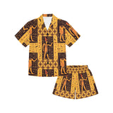 Egypt Hieroglyphics Pattern Print Design 05 Kids' Boys' Girls' V-Neck Short Pajama Set