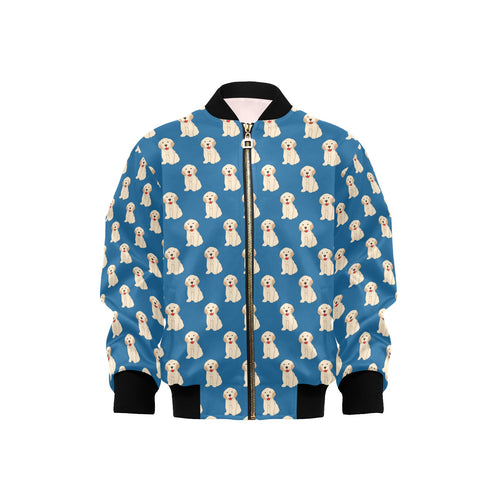 Golden Retriever Pattern Print Design 03 Kids' Boys' Girls' Bomber Jacket