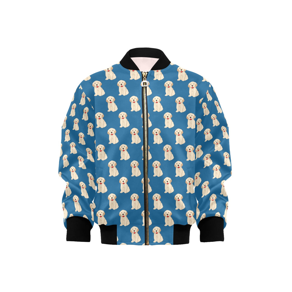 Golden Retriever Pattern Print Design 03 Kids' Boys' Girls' Bomber Jacket