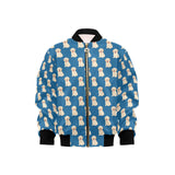 Golden Retriever Pattern Print Design 03 Kids' Boys' Girls' Bomber Jacket