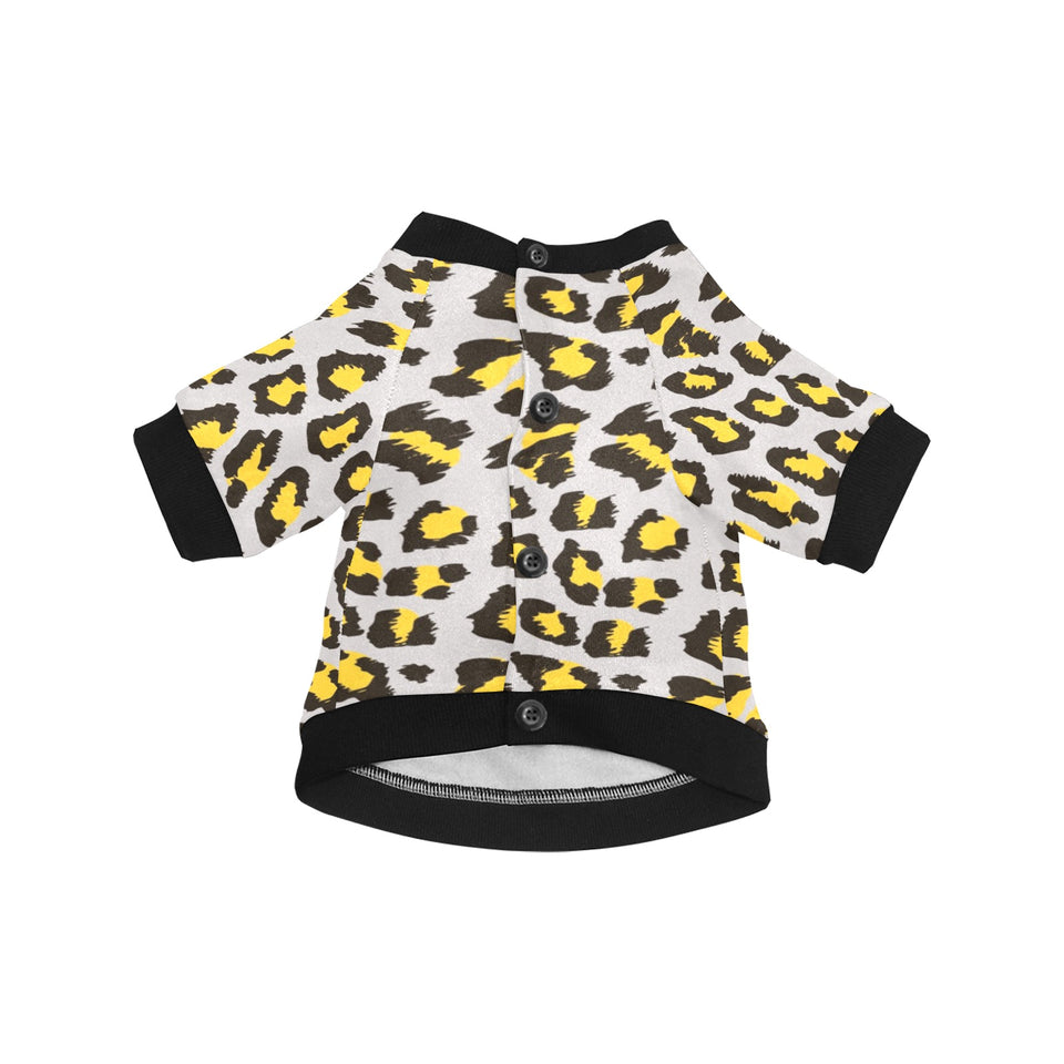 Gray Leopard print pattern All Over Print Pet Dog Round Neck Fuzzy Shirt