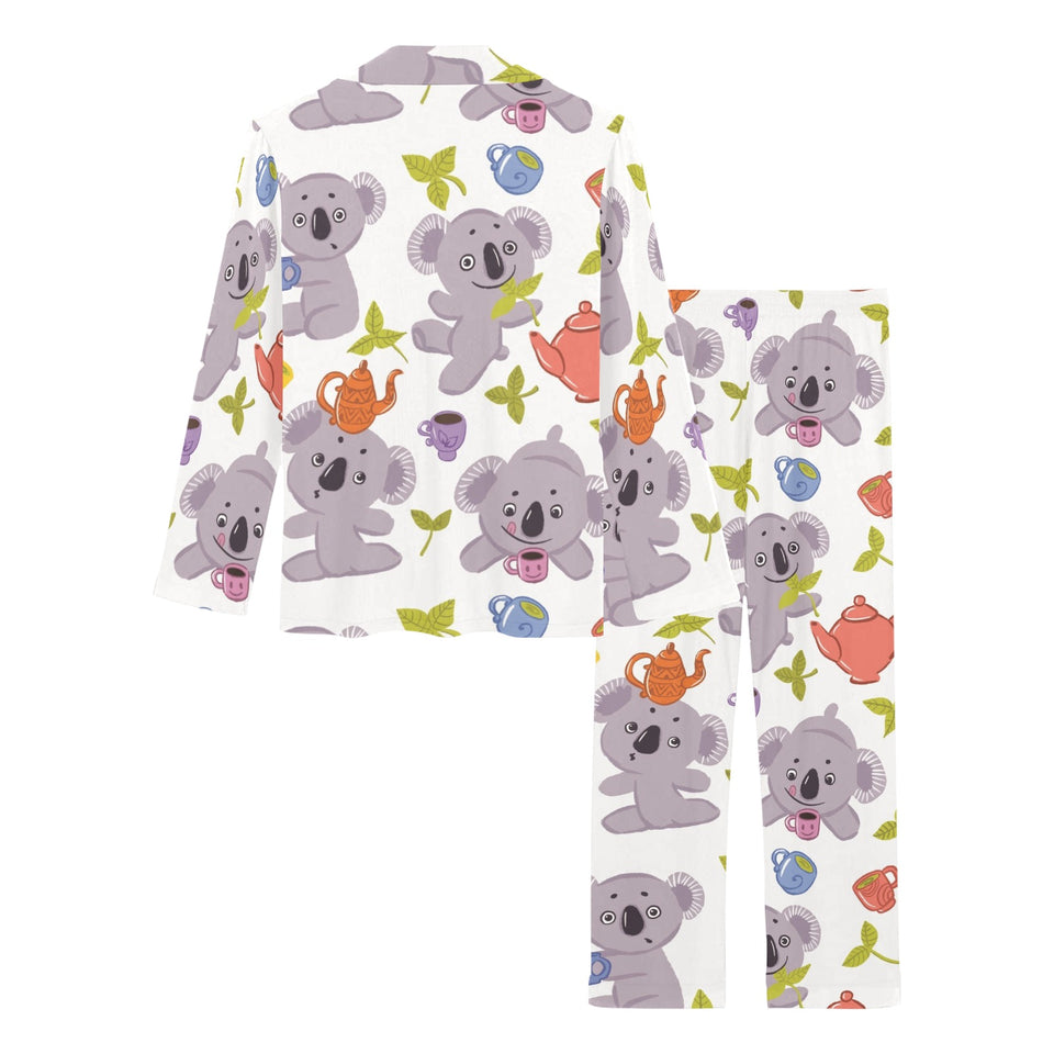 Cute koalas teapots tea Women's Long Pajama Set