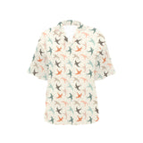 Swallow Pattern Print Design 02 Women's All Over Print Hawaiian Shirt