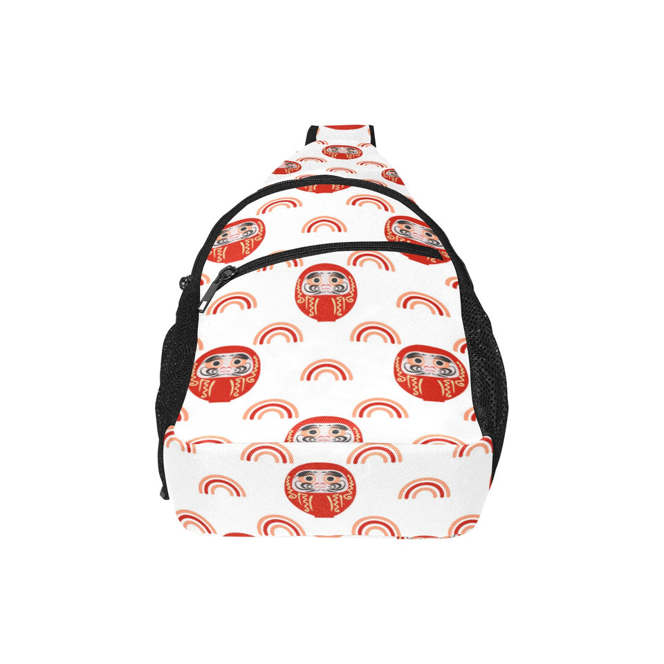 Daruma japanese wooden doll design pattern All Over Print Chest Bag