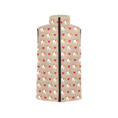 English Bulldog Pattern Print Design 05 Women's Padded Vest