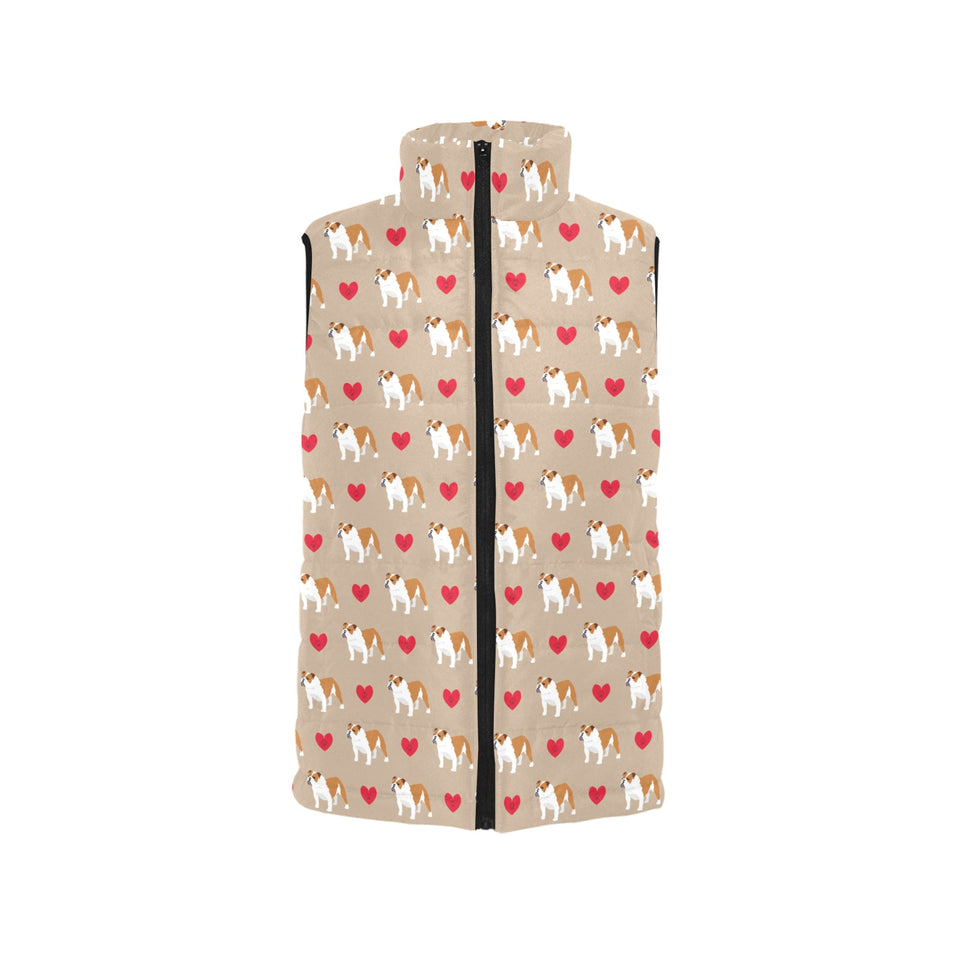 English Bulldog Pattern Print Design 05 Women's Padded Vest