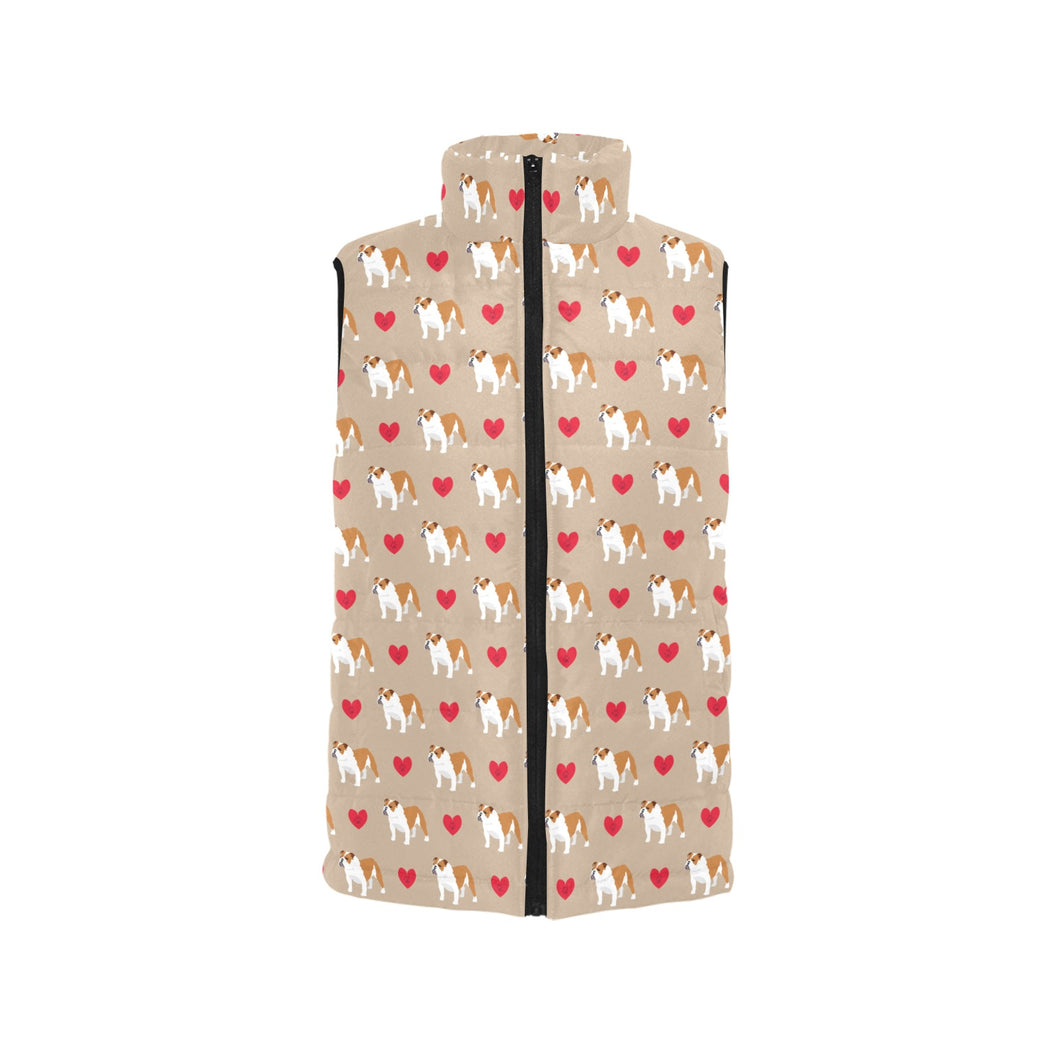 English Bulldog Pattern Print Design 05 Women's Padded Vest