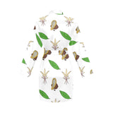 Color hand drawn cacao pattern Women's Long Sleeve Belted Night Robe