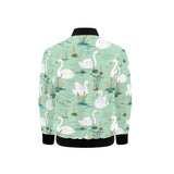 White swan lake pattern Kids' Boys' Girls' Bomber Jacket