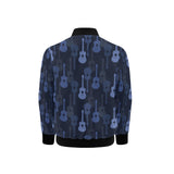Blue Theme guitar pattern Kids' Boys' Girls' Bomber Jacket