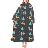 Deers star tree pattern Blanket Robe with Sleeves