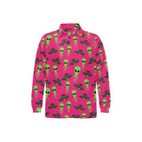 Alien Pattern Print Design 03 Men's Long Sleeve Polo Shirt