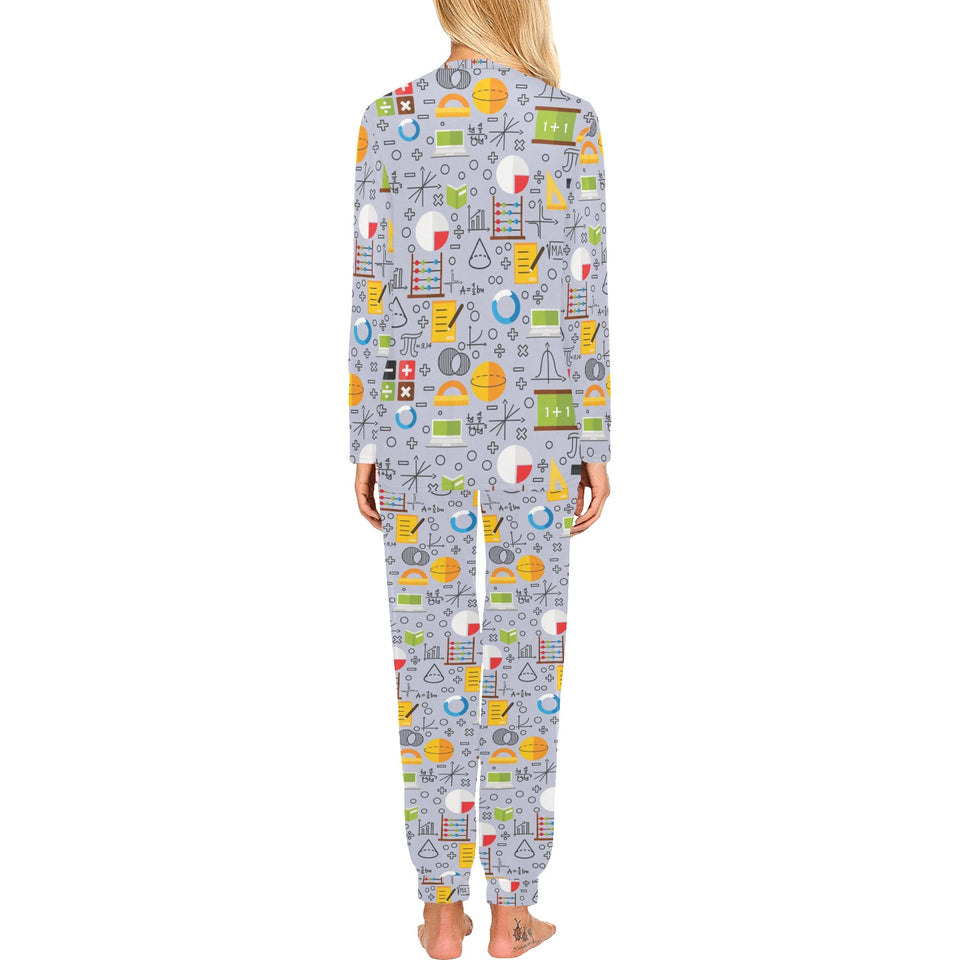 Math Pattern Print Design 04 Women's All Over Print Pajama Set
