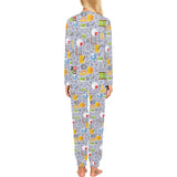 Math Pattern Print Design 04 Women's All Over Print Pajama Set