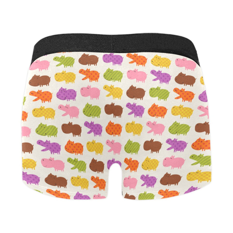 Hippopotamus Pattern Print Design 01 Men's All Over Print Boxer Briefs Men's Underwear
