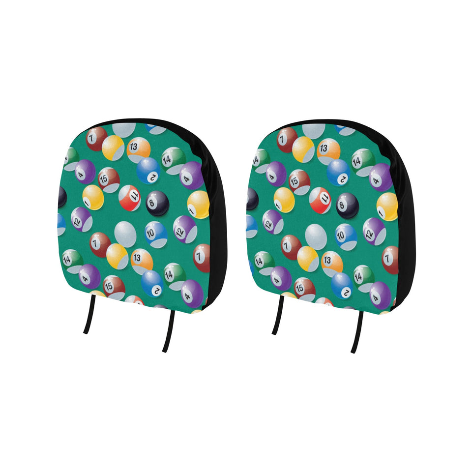 Billiard Ball Pattern Print Design 01 Car Headrest Cover