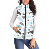 Cute dolphins Childish Style pattern Women's Padded Vest