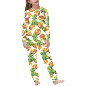 Pineapples design pattern Kids' Boys' Girls' All Over Print Pajama Set