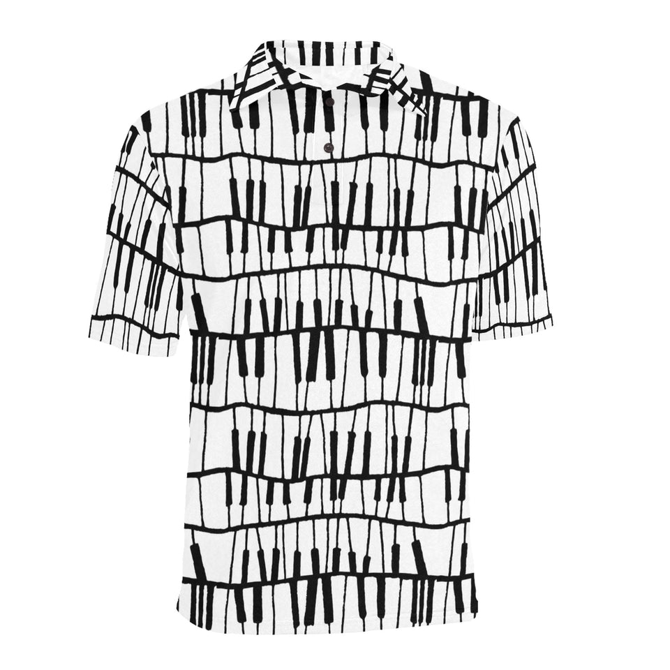 Piano Pattern Print Design 03 Men's All Over Print Polo Shirt