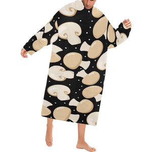 Champignon mushroom pattern Blanket Robe with Sleeves