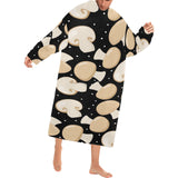 Champignon mushroom pattern Blanket Robe with Sleeves