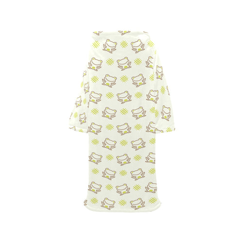 Cute cartoon frog baby pattern Blanket Robe with Sleeves