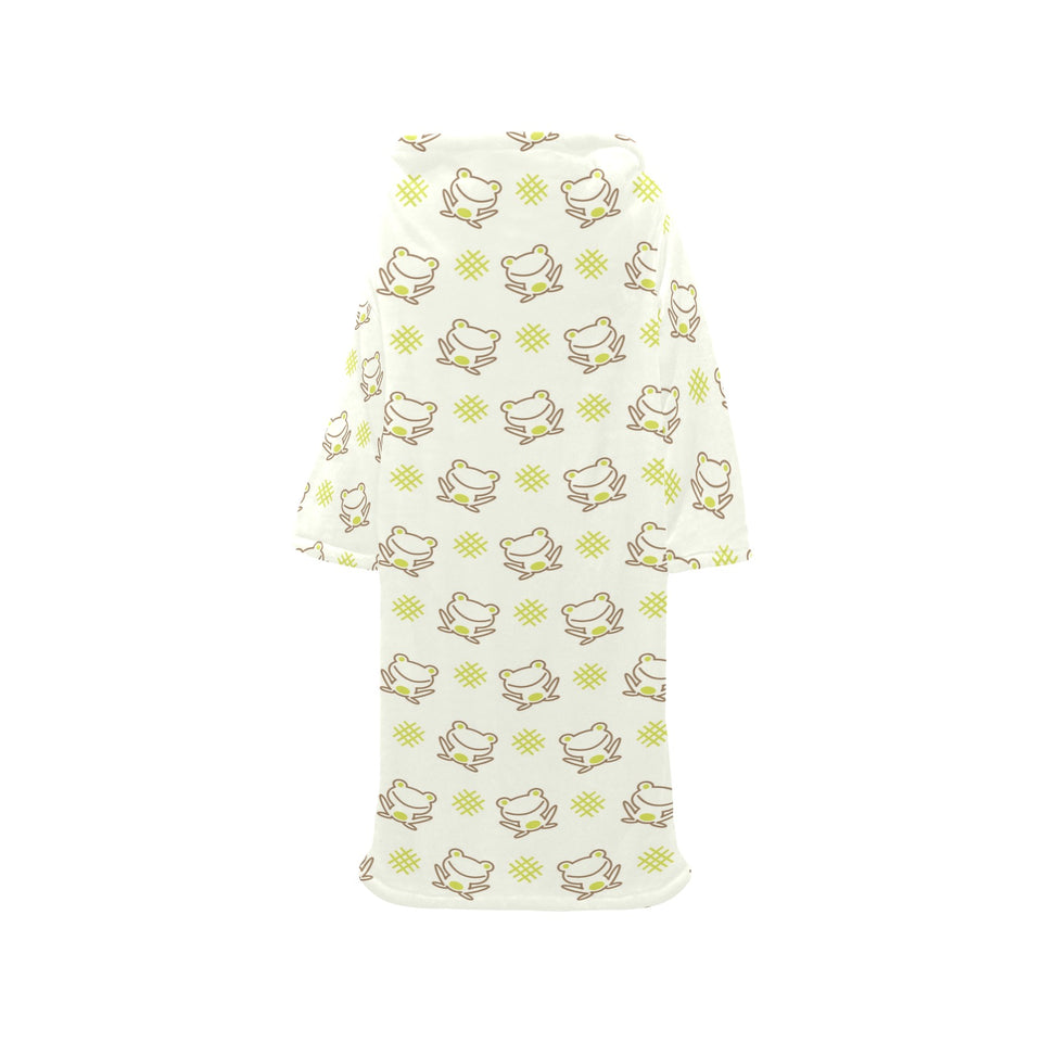 Cute cartoon frog baby pattern Blanket Robe with Sleeves