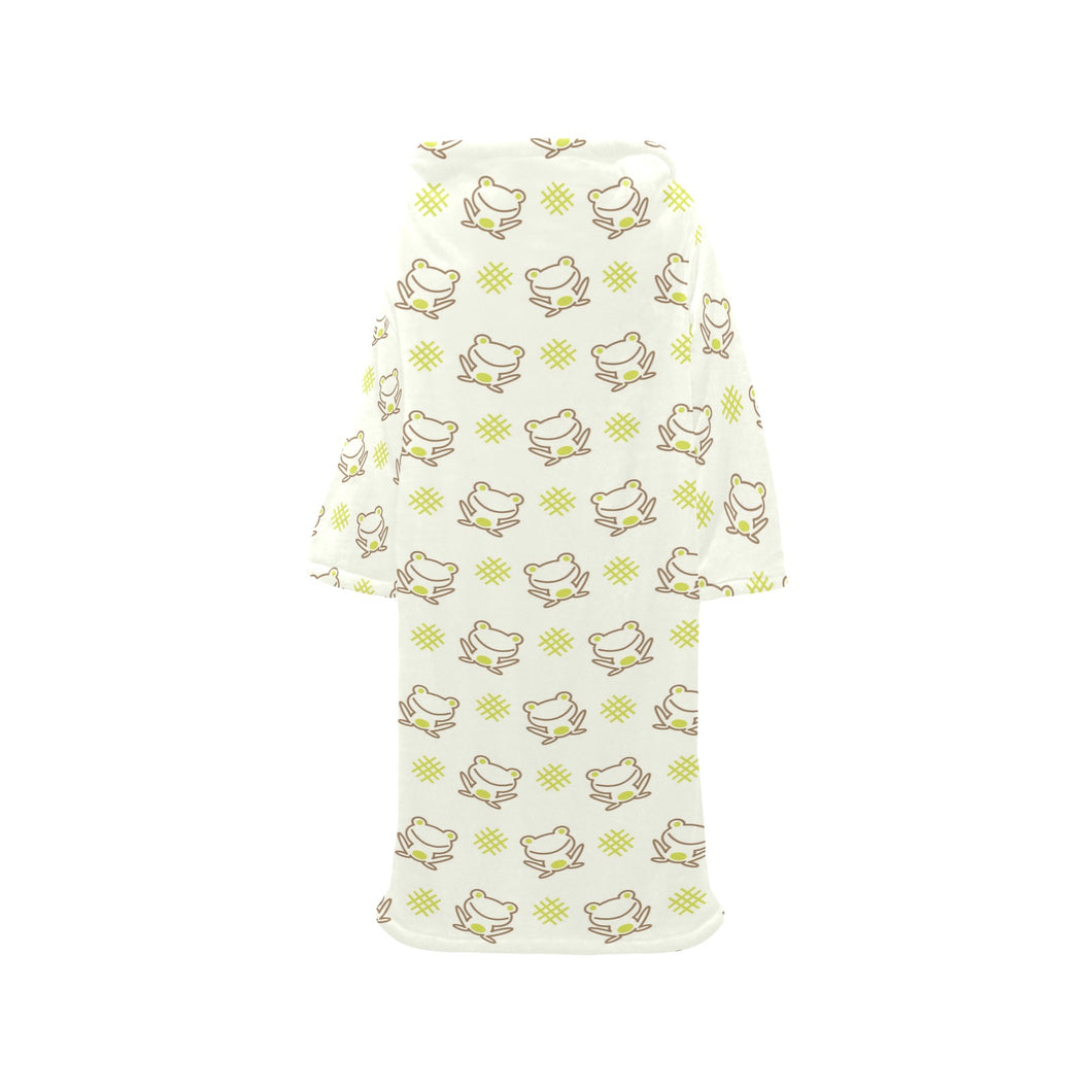 Cute cartoon frog baby pattern Blanket Robe with Sleeves