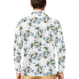 Peacock feather pattern Men's Long Sleeve Polo Shirt