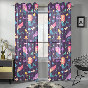 beautiful mermaid Fish jellyfish algae other marin Gauze Curtain