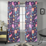 beautiful mermaid Fish jellyfish algae other marin Gauze Curtain