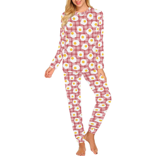Fried Eggs Pattern Print Design 03 Women's All Over Print Pajama Set