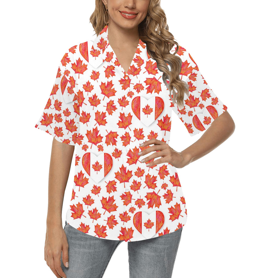 Canada Pattern Print Design 02 Women's All Over Print Hawaiian Shirt