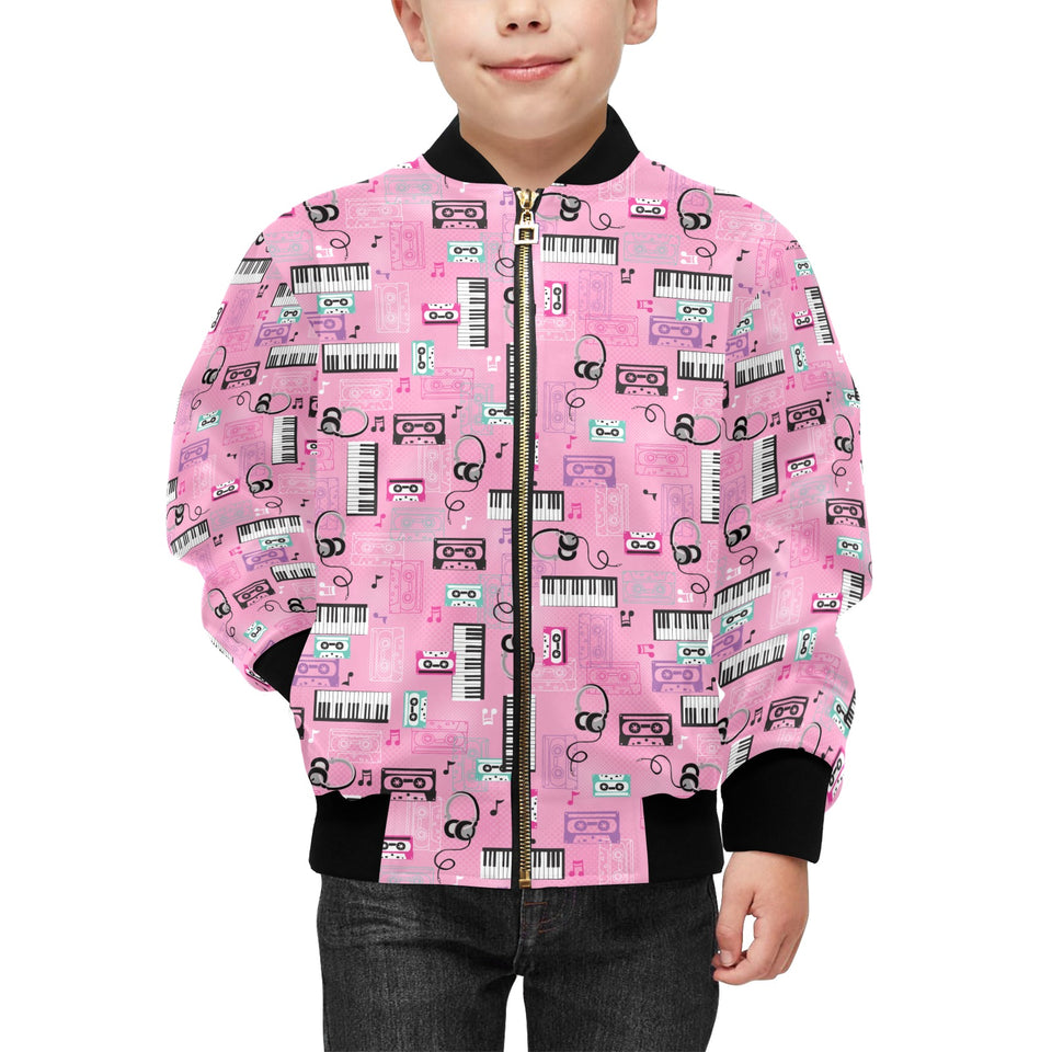 Piano Pattern Print Design 01 Kids' Boys' Girls' Bomber Jacket