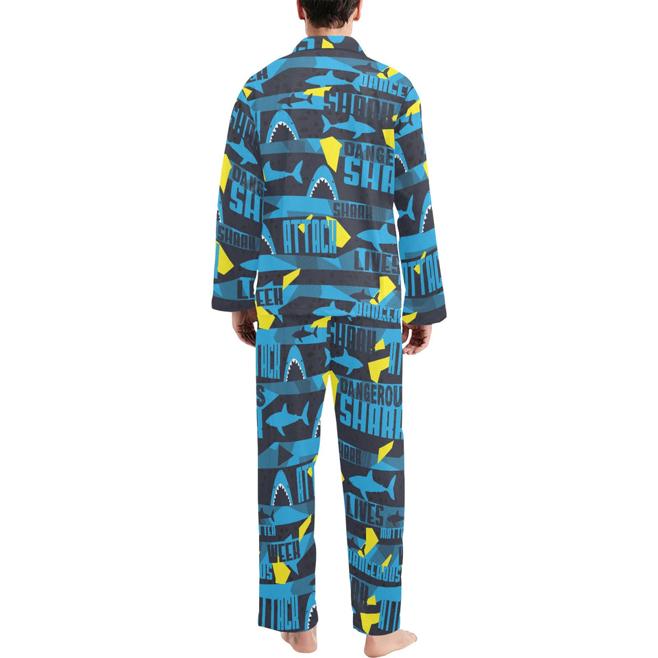 Shark dangerous Men's Long Pajama Set