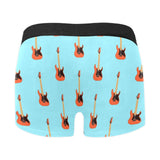 electric guitar pattern light blue background Men's All Over Print Boxer Briefs Men's Underwear