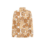 Various cookie pattern Women's Long Sleeve Polo Shirt