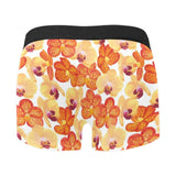 Orange yellow orchid flower pattern background Men's All Over Print Boxer Briefs Men's Underwear
