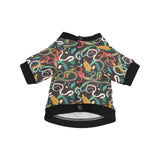 Colorful snake plant pattern All Over Print Pet Dog Round Neck Fuzzy Shirt