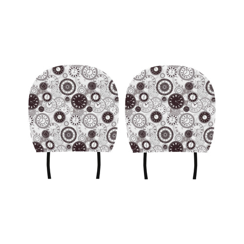 Classic vintage clock pattern Car Headrest Cover