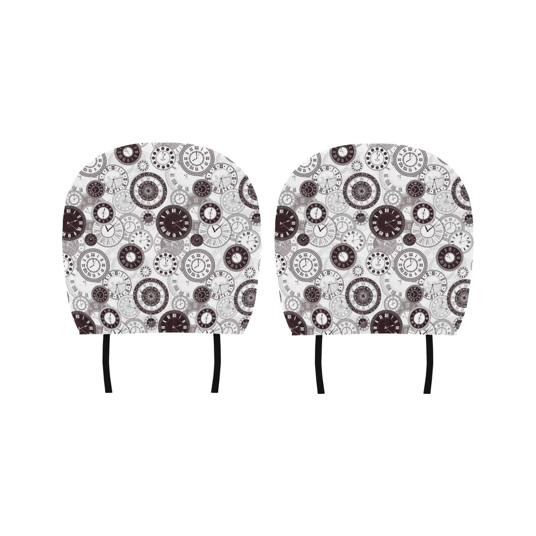 Classic vintage clock pattern Car Headrest Cover