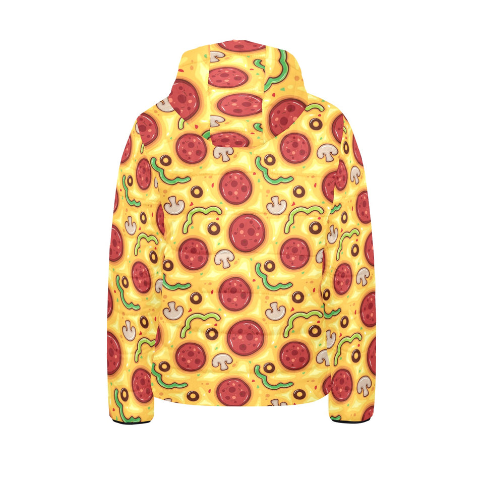 Pizza texture pattern Kids' Boys' Girls' Padded Hooded Jacket