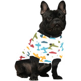 Airplane star cloud colorful All Over Print Pet Dog Round Neck Fuzzy Shirt