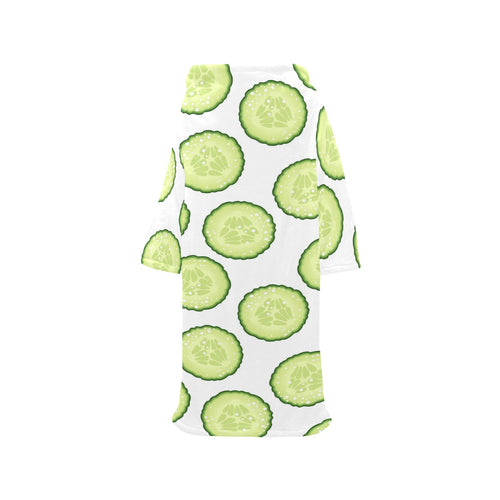 Cucumber slices pattern Blanket Robe with Sleeves