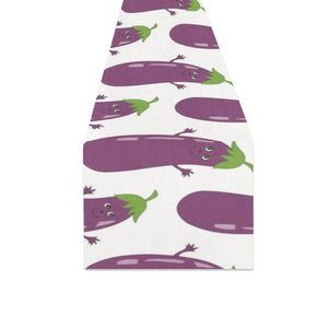 Eggplant Pattern Print Design 01 Table Runner