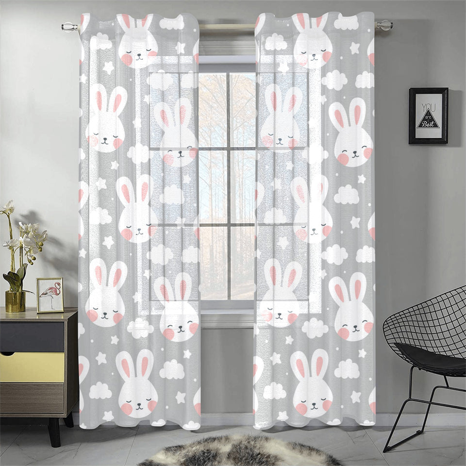 Rabbit cloud Pattern Gauze Curtain